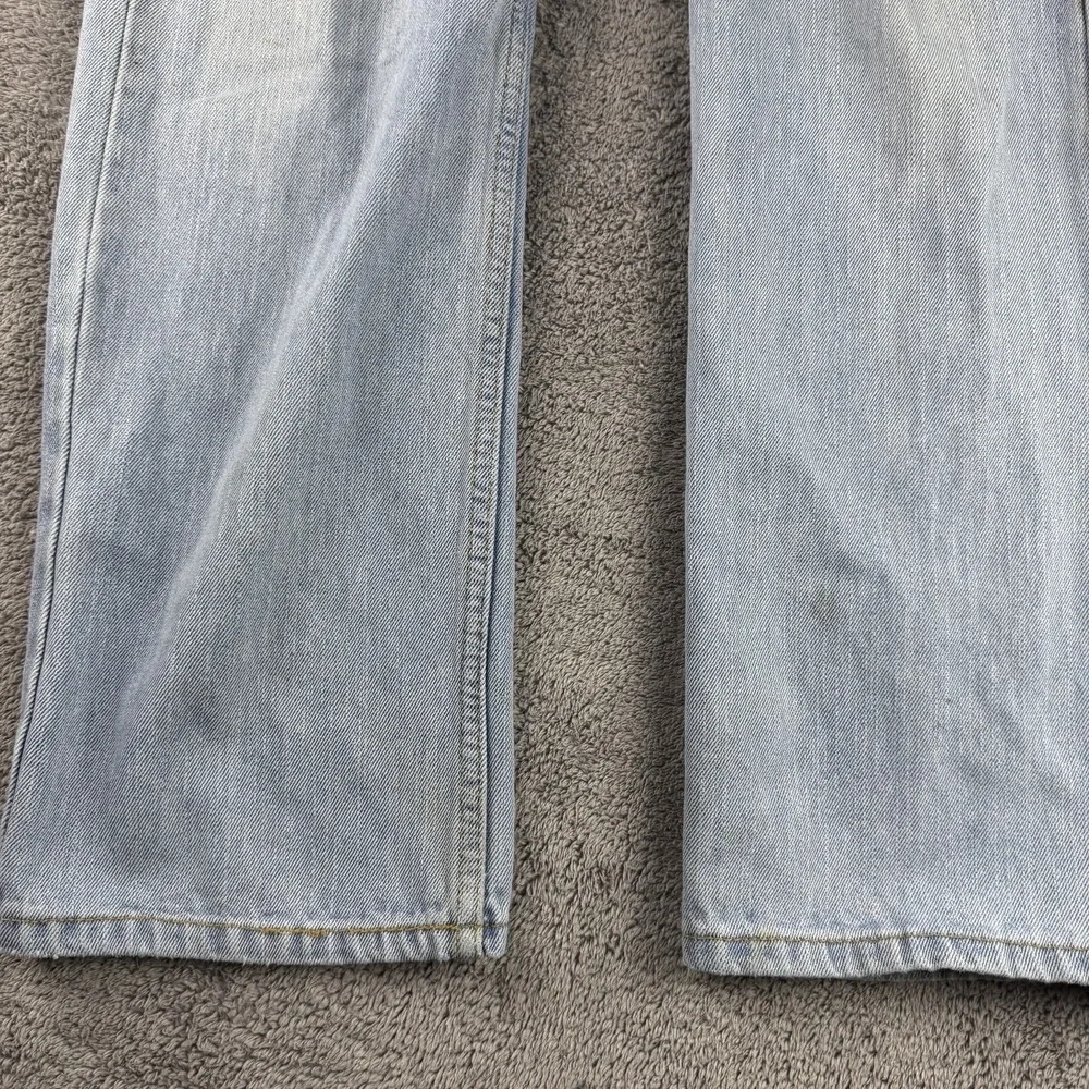 Levis Jeans Mens 34x30.5 Blue Light Wash Straight‎ Leg Mid Rise